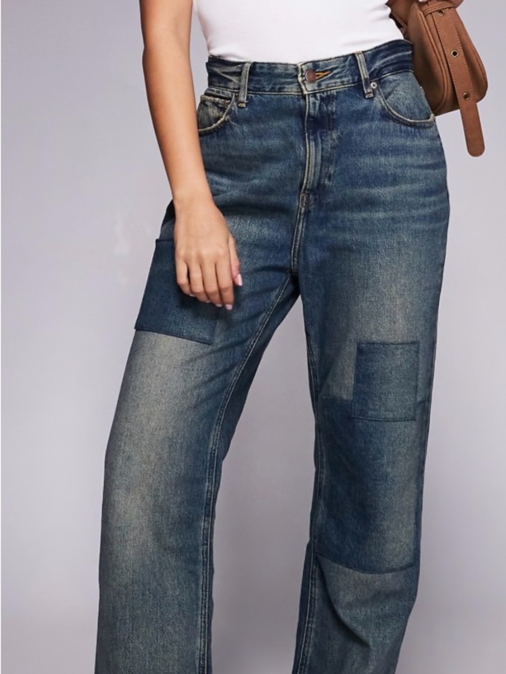 Good American The Khloe Patchwork Split Hem Jeans Size 14